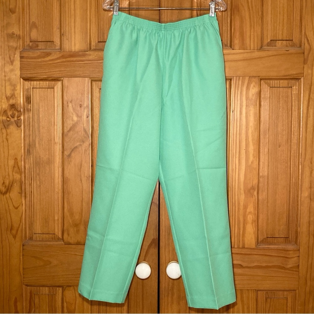 NWOT Alfred Dunner Vintage 90s Pull On Pants Elastic Waist Green Size 14